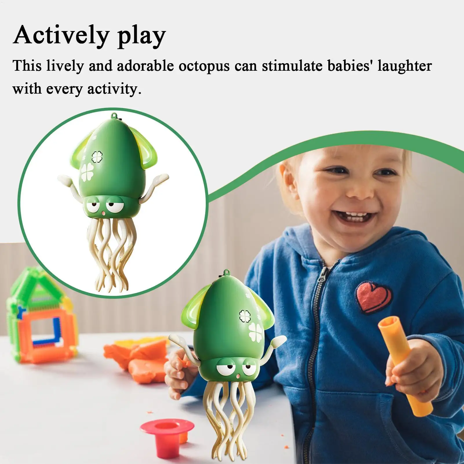 Kruipende Octopus Babyspeelgoed Actie Octopus voor kinderen Draagbaar educatief elektrisch dierenspeelgoed voor kleuterschoolreizen binnenshuis