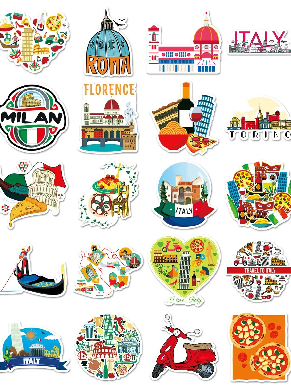 AliExpress FANLU 50PCS Italy landscape Landmarks Waterproof Stickers Graffiti Travel Decals Decoration Toys Luggage Laptop Water Cup Bike Guitar