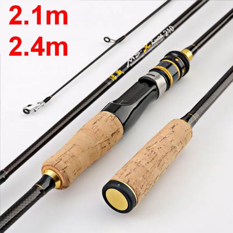 ZZ115 2.1m 2.4m Jayway Fast Action H Spinning Fishing Rod Carbonfiber 2 Section Tip Butt Tip Butt 2.3-13mm Bait 10-60g 2.1