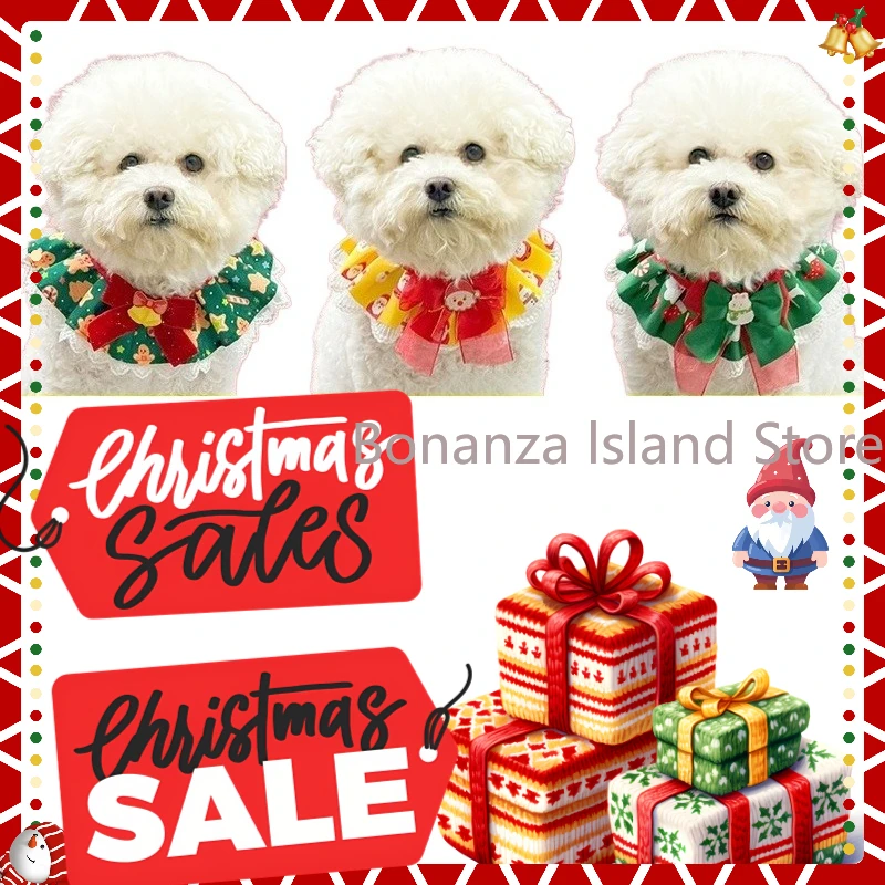 1個-クリスマス飾り付け-クリエイティブ-ペット-レースネクタイ-犬用蝶ネクタイ-子犬用蝶ネクタイ-首輪-犬用-全サイズ犬猫用ペット用品-ペットアクセサリー