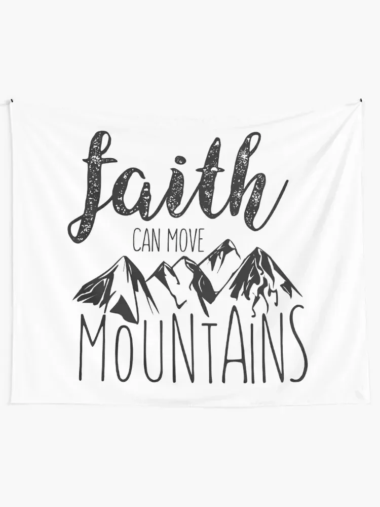 Faith Can Move Mountains - Matthew 17:20 - Bible Verse Tapestry Wall Decor Bed Room Decoration Tapestry