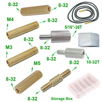 Green World Gun Cleaning Brush Kit ,Solid Brass Spear Pointed Jags,Slotted Patch Loops Adapter Set