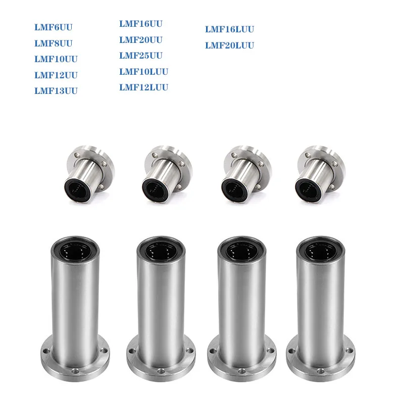 4pcs/Pack Lmf8uu Lmf10uu Lmf6uu Lm12uu Lm8luu Lmf12luu Lm16uu 8mm Flange Linear Ball Bearing For 8mm Linear Shaft Cnc 3d Printer