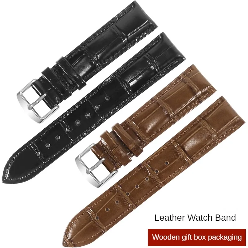 

Universal Brands With Flat Interface Genuine Leather Strap 12/13/14/15/16/17/18/19/20/21/22/23/24mm Butterfly Buckle Watchband