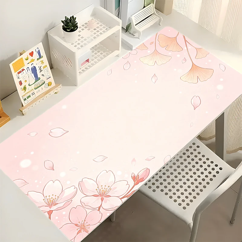 pink Mouse Pad Sakura Computer Mouse Pads Japanese ukiyo-e style Large Gaming Mousepad Rubber Extended Desk mat Keyboard Mouse