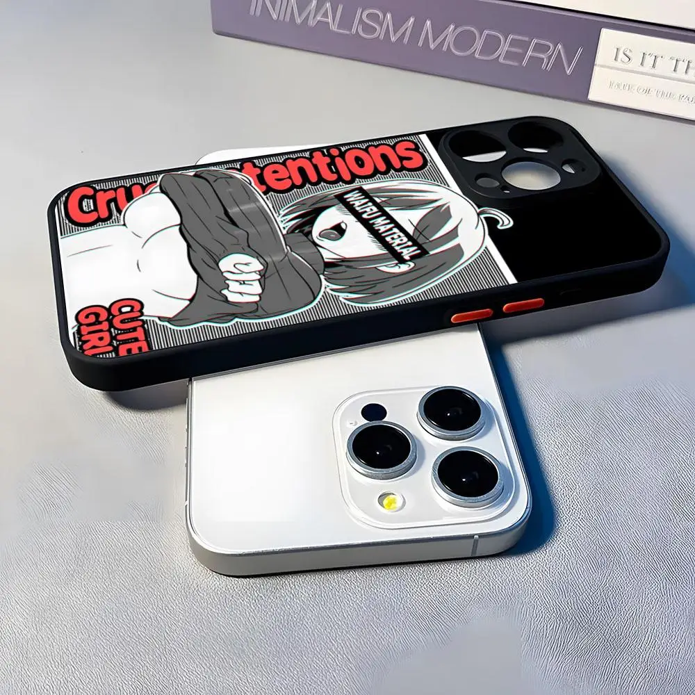 هنتاي مثير Ahegao فتاة جراب هاتف المغناطيسي ماتي شفافة آيفون 16 15 14 13 12 11 برو ماكس للشحن اللاسلكي Magsafe