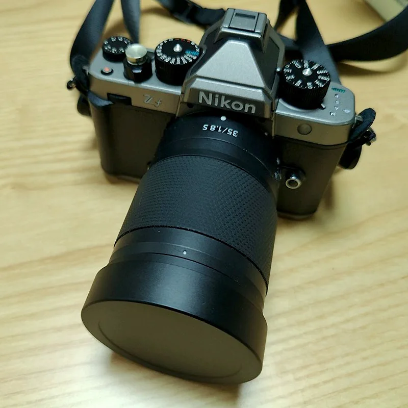 金属キャップ付き金属角型レンズフード Nikon NIKKOR Z50 F1.8S Z35