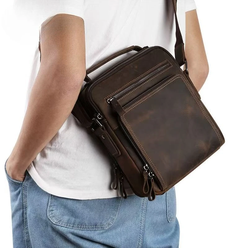 

2026 Новые роскошные мужские сумки из 100% коровьей кожи, мужская сумка через плечо из натуральной кожи, сумка через плечо, сумки-мессенджеры