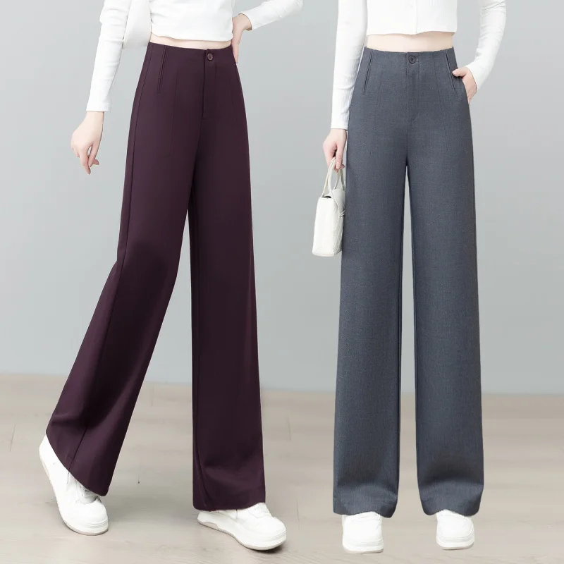 Autunno nuovo stile elegante pendolare slim fit blazer pantaloni a gamba larga moda donna versatile pantaloni dritti casual alla moda