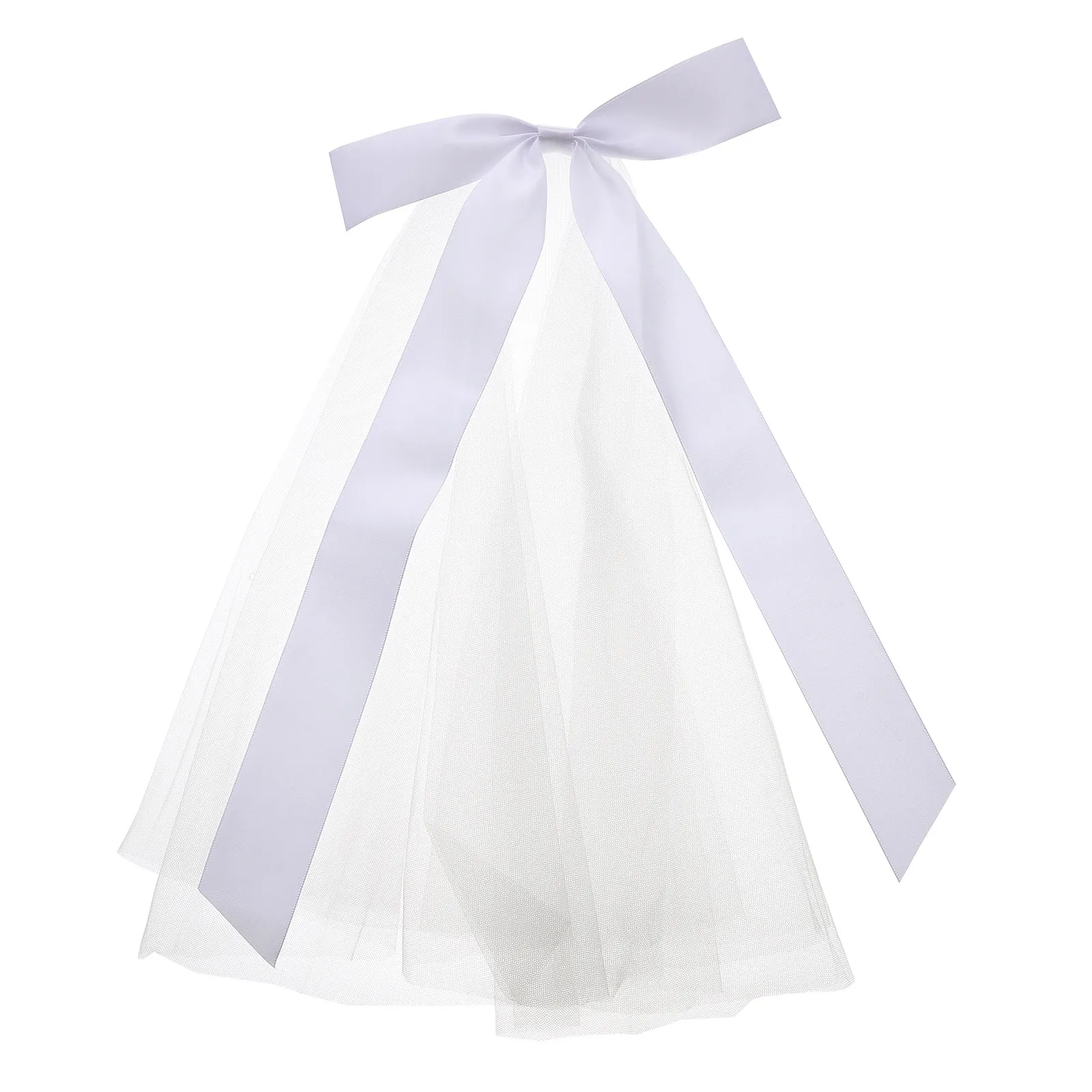 Short Bridal Veil Polyester Elegant Mesh Wedding Hair Accessory Bride Veil Bow Hairpiece Wedding Headpiece Bride Hair Decor