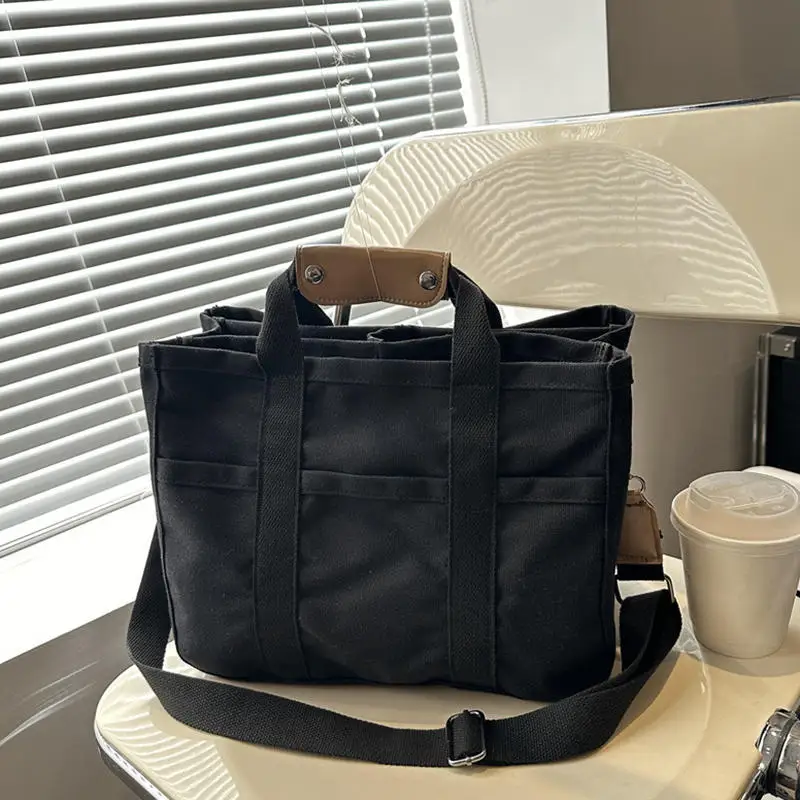 Bolsos de mano de lona de gran capacidad para el trabajo, bolso de transporte para ir al trabajo, estilo universitario, traje de estudiante, bolso de hombro para libros