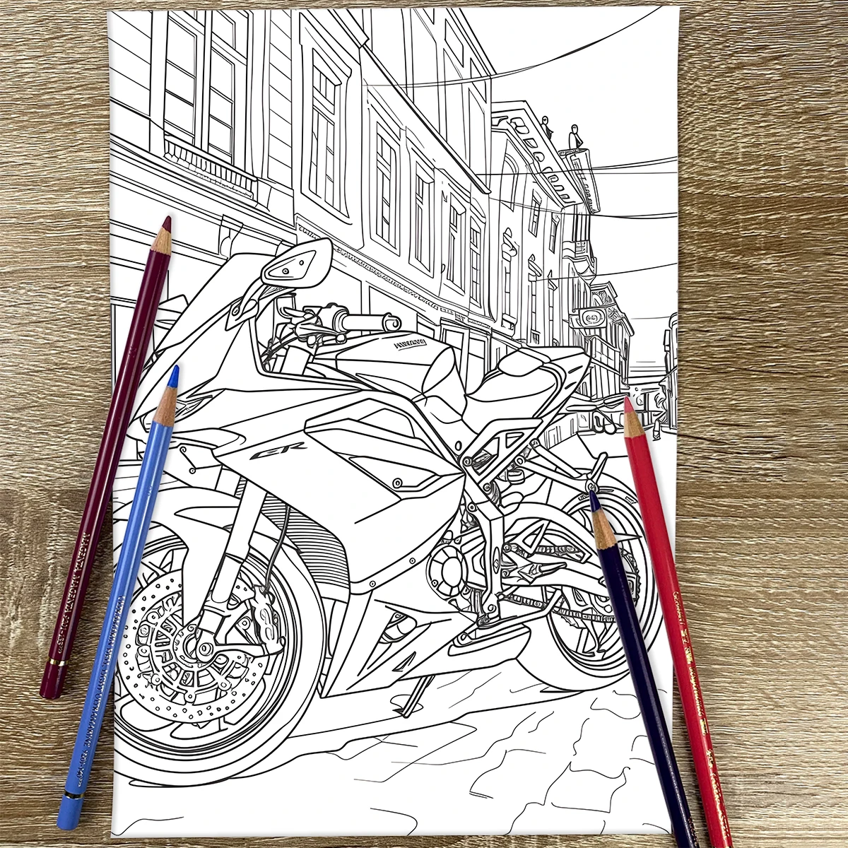 1PC Motorbike Coloring Book Motorcycle Drawings for Kids Teens Adults Creative Inspirational Stress Relief Relaxation 20 Pages