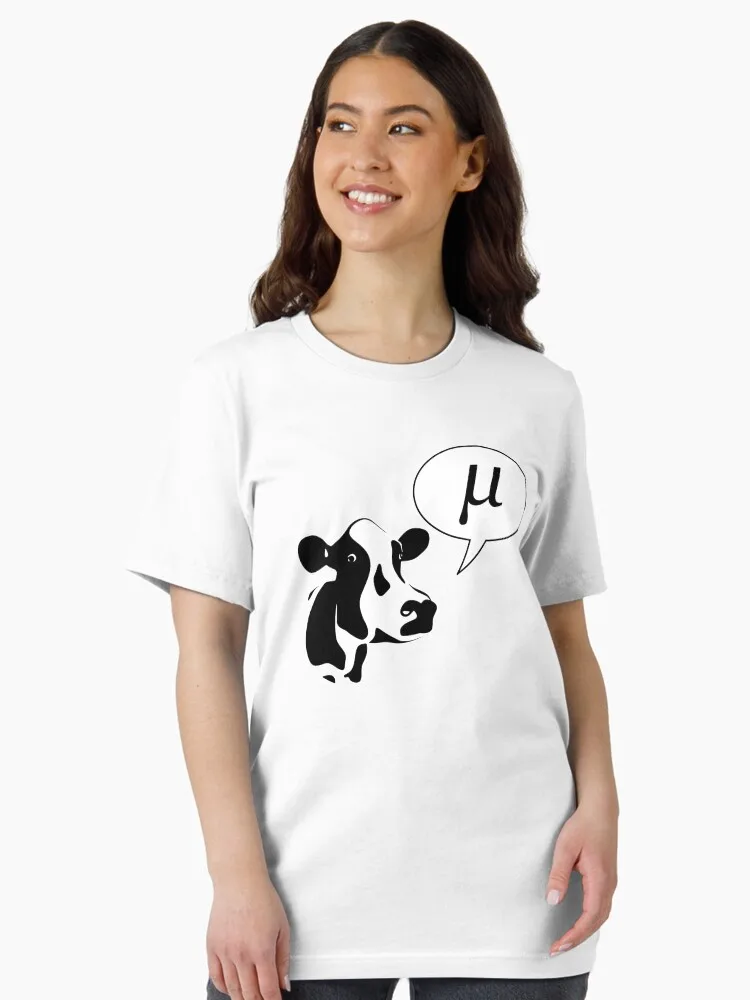 

Scientific Cow Goes Mu Graphic Printing Summer Luxury Brand Cotton Men's and Women's T-Shirts Short Sleeves Street Fashion