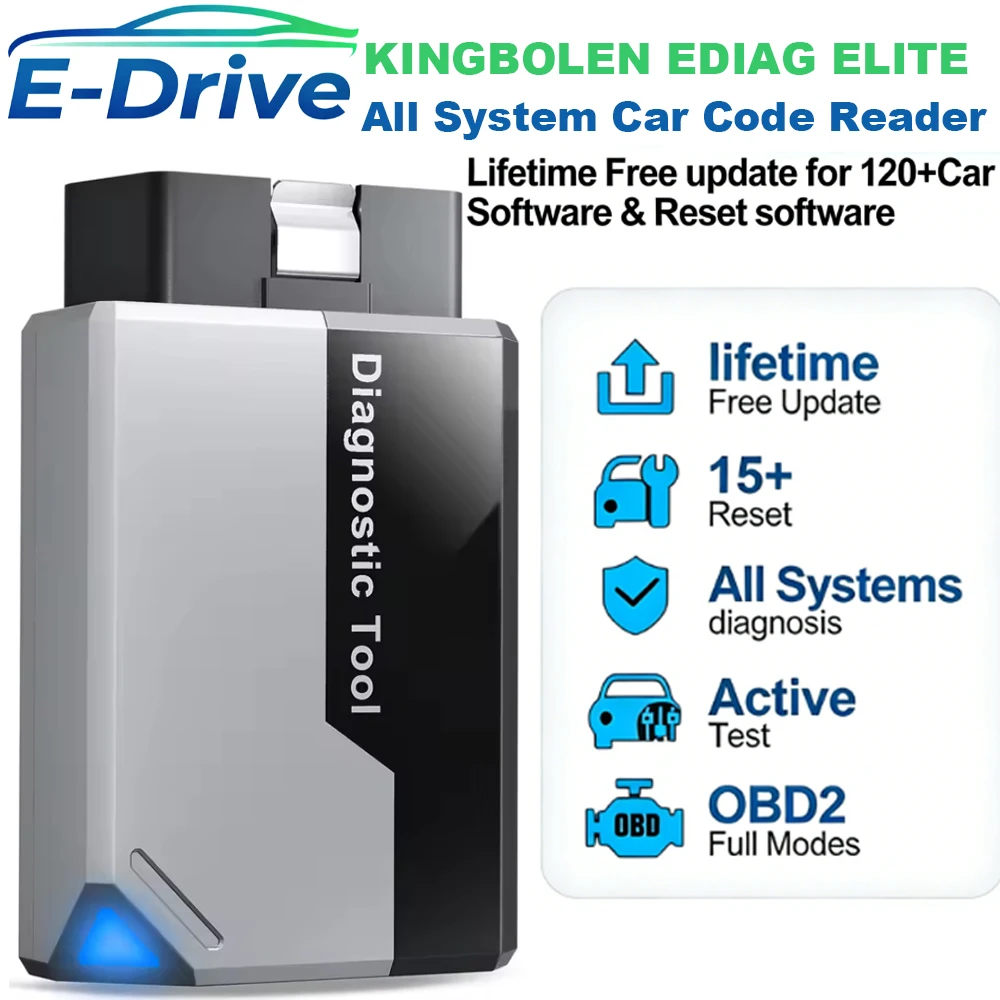 KINGBOLEN EDIAG Elite OBD2 Scanner Bluetooth Car Diagnostic Tool with 15 Resets Clear Fault Code ThinkDiag Lifetime Free Updates