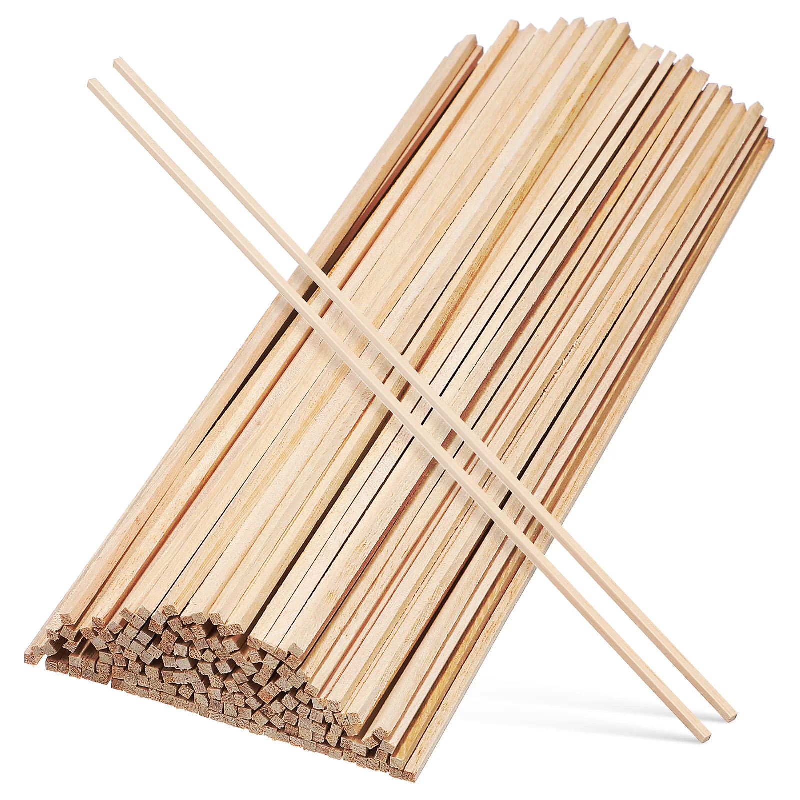 

150Pcs Wooden Craft Sticks DIY Materials Smooth Square Wood Dowels for Art Projects Photo Frames Models Decorative Displays