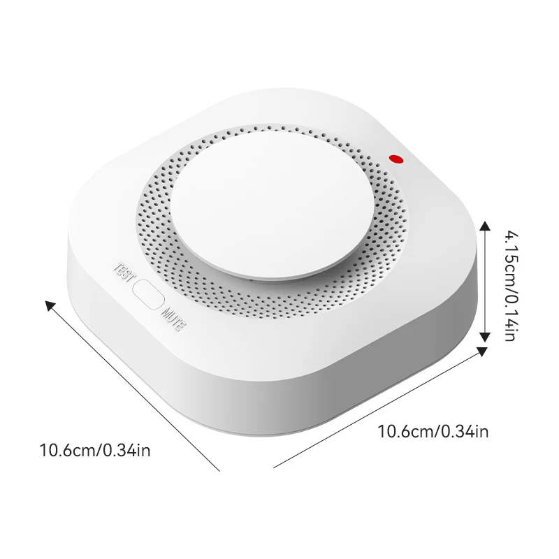 433MHz RF 링크를 갖춘 스마트 화재 경보기 연기 감지기 광전 센서, 주택 아파트 빌라용 80dB 사운드(배터리 없음)