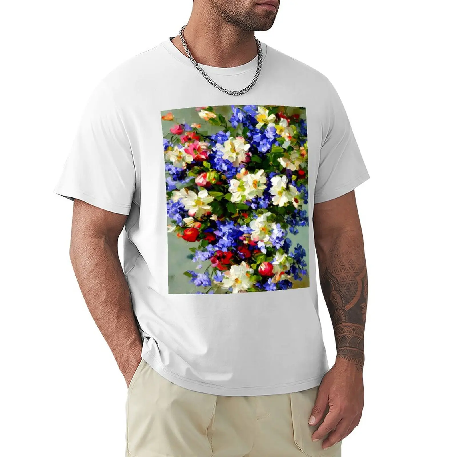 

Still life with spring flowers T-Shirt anime oversizeds sports fans cute tops clothes for men