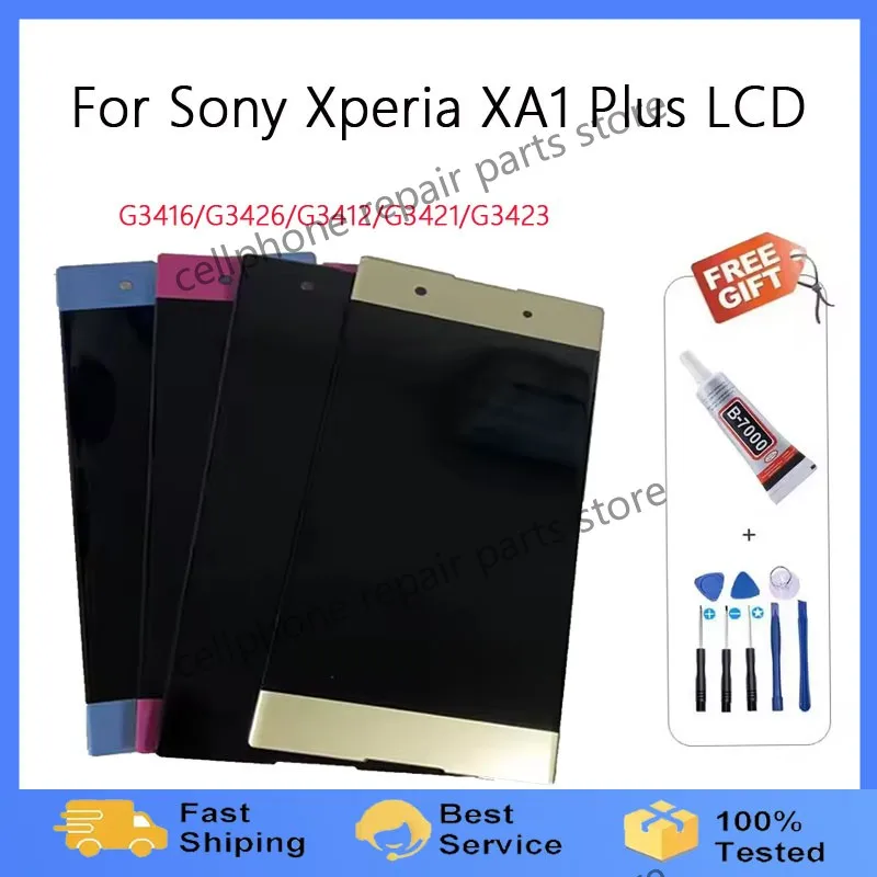 

For Sony Xperia XA1 Plus G3416 G3412 G3421 G3423 LCD Display Digitizer Touch Screen Assembly Replacement xa1 plus LCD With Frame