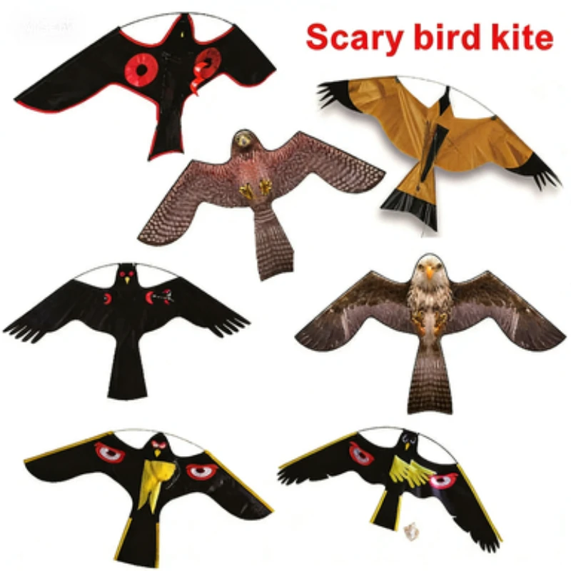 Emulation Flying Hawk Kite Bird Scarer Drive Kite Bird Repellent for Garden Scarecrow Yard Bird Repeller Farm Decor No stick
