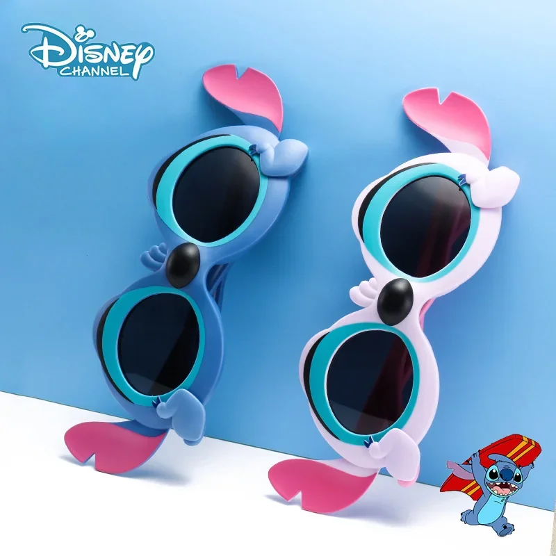 New Stitch Children\'s Sunglasses Anime Stitch Stereo Ears Silicone Sunshade Glasses High Quality Kids Polarized Sunglasses Gift