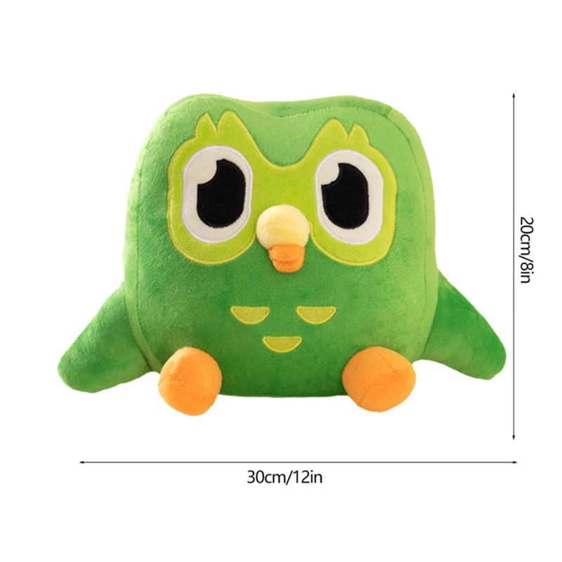 Green Duolingo Owl Plush Toy Duo Plushie Of Duo The Owl Cartoon Anime Owl Doll Soft Stuffed Animal Children Birthday Gift