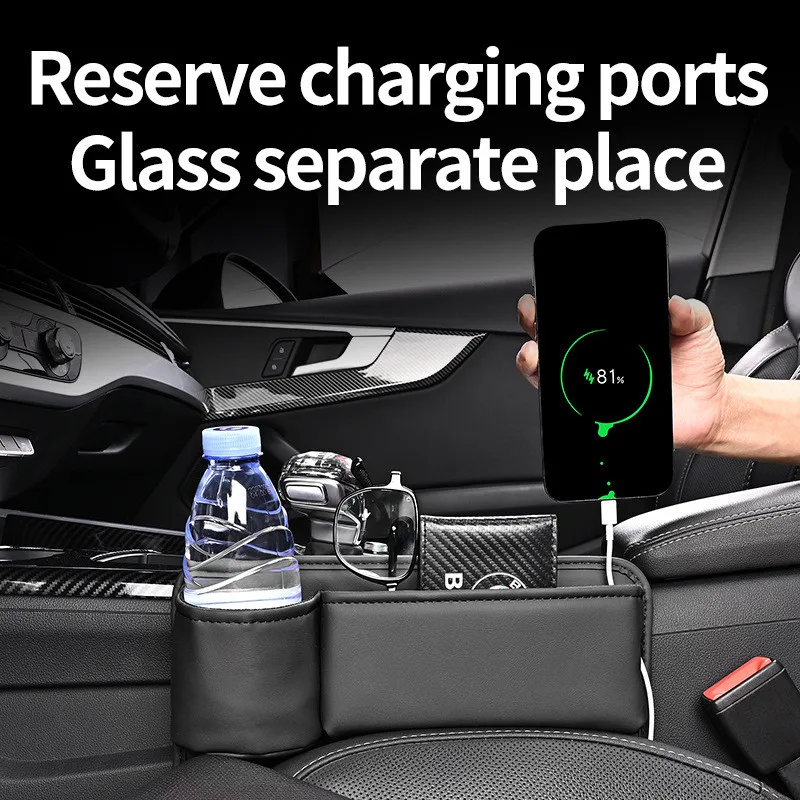 بو مقعد السيارة الفجوة المنظم متعددة الوظائف وحدة التحكم شق صندوق تخزين ل مقعد السيارة الفجوة حشو مع حامل الكأس الملحقات الداخلية