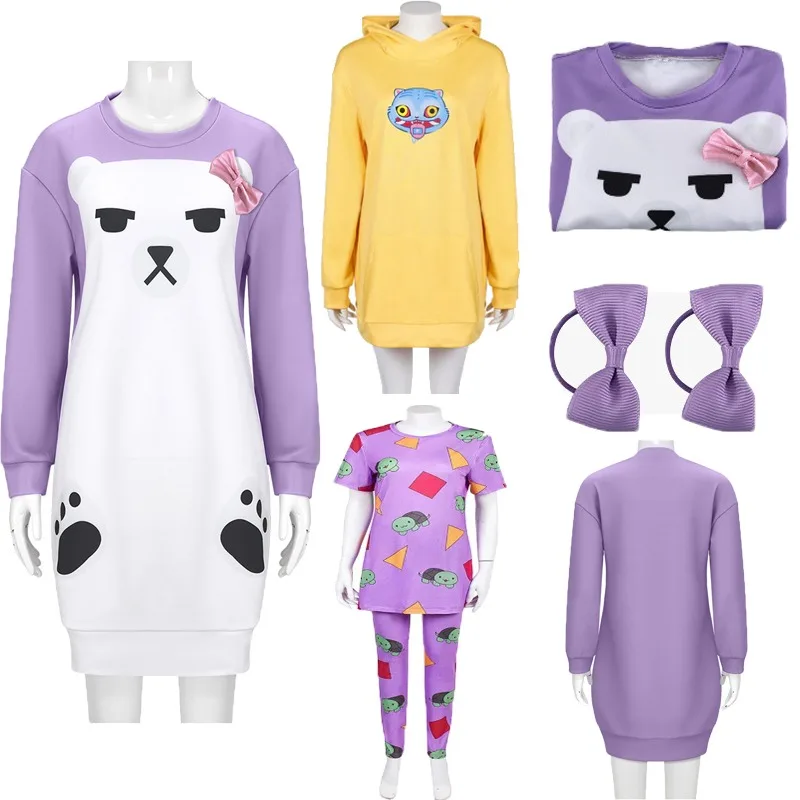 

Monster Hunt K-POP Mira Светло-фиолетовый медведь Пижамы Косплей Карнавальная вечеринка Хэллоуин Карнавальный костюм певицы Новый