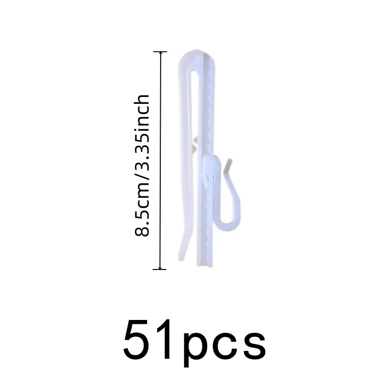 Easy Install Simple Setup 8.5cm Raise Lower Curtain Clips, 51 pcs, Blinds Installation, Multipurpose
