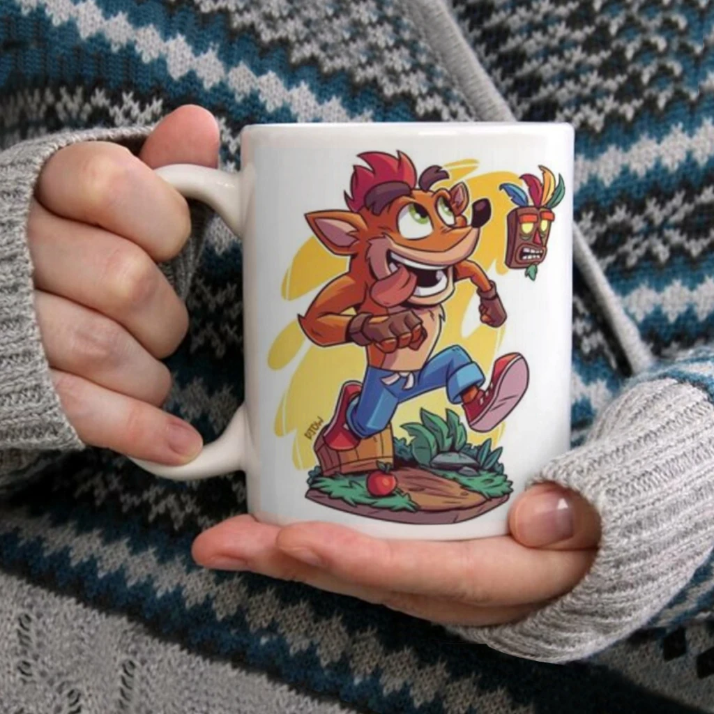 C_CrashS_B- Bandicoot Game Coffee Milk Cup Mocha  Mug Kawaii Cups Original Mugs 11oz