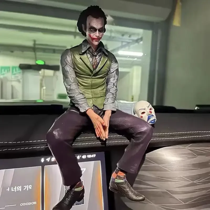 2025 HOT Roof Decoration Joker Heath Ledger Sitting Posture Figures Car Doll Tail And Roof Pendant Model Statue Collectable Toys