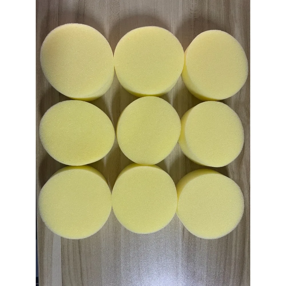 9 Pcs Round Sponge Block, Car Wash Polishing and Waxing Sponge, Dishwashing Cleaning Stain Remover Sponge