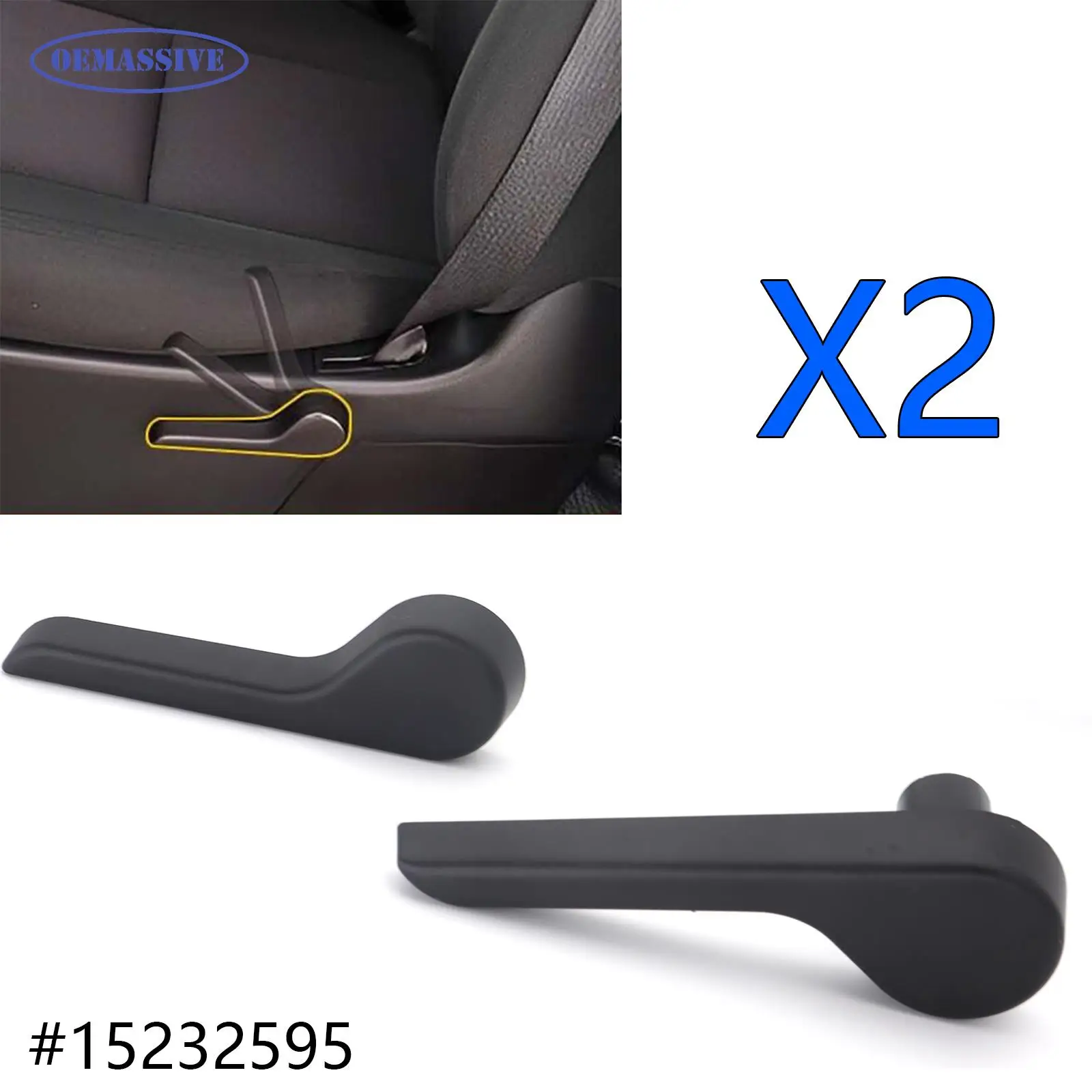 2pcs Car Seat Recliner Lever Adjustment Handle Driver Side LH+RH 15232594 15232595 For Chevy Avalanche Silverado 1500 Truck Part