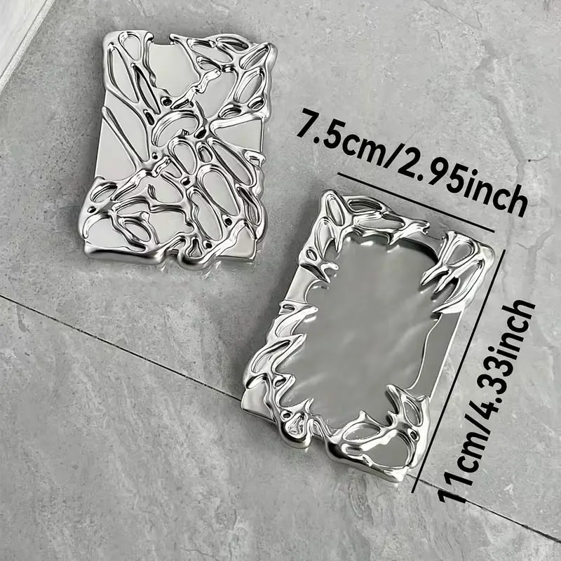 2D 1/4 Photo Card Holder, Silver Electroplated Resin Photo Album Card Holder, 31.9cm × 9.5cm Irregular Photo Frame, Suitable for Photos, Student Id Cards, Id Cards, Bank Cards, Badges, Photo Cards, Memory Storage, and Document Card Storage