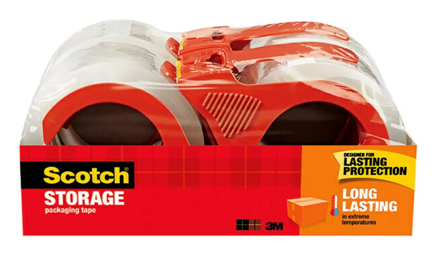 

Long Lasting Storage Packing Tape, Clear, Storage Tape With nds Extreme Temperatures, 1.88 in x 38.2 yd,4 Rolls and 4 T