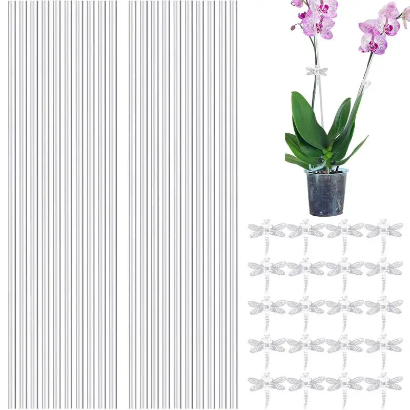 

Acrylic Plant Stakes 20pcs Acrylic Stakes With Clips For Plants Climbing Indoor Outdoor Reusable Plant Sticks For Roses Peas