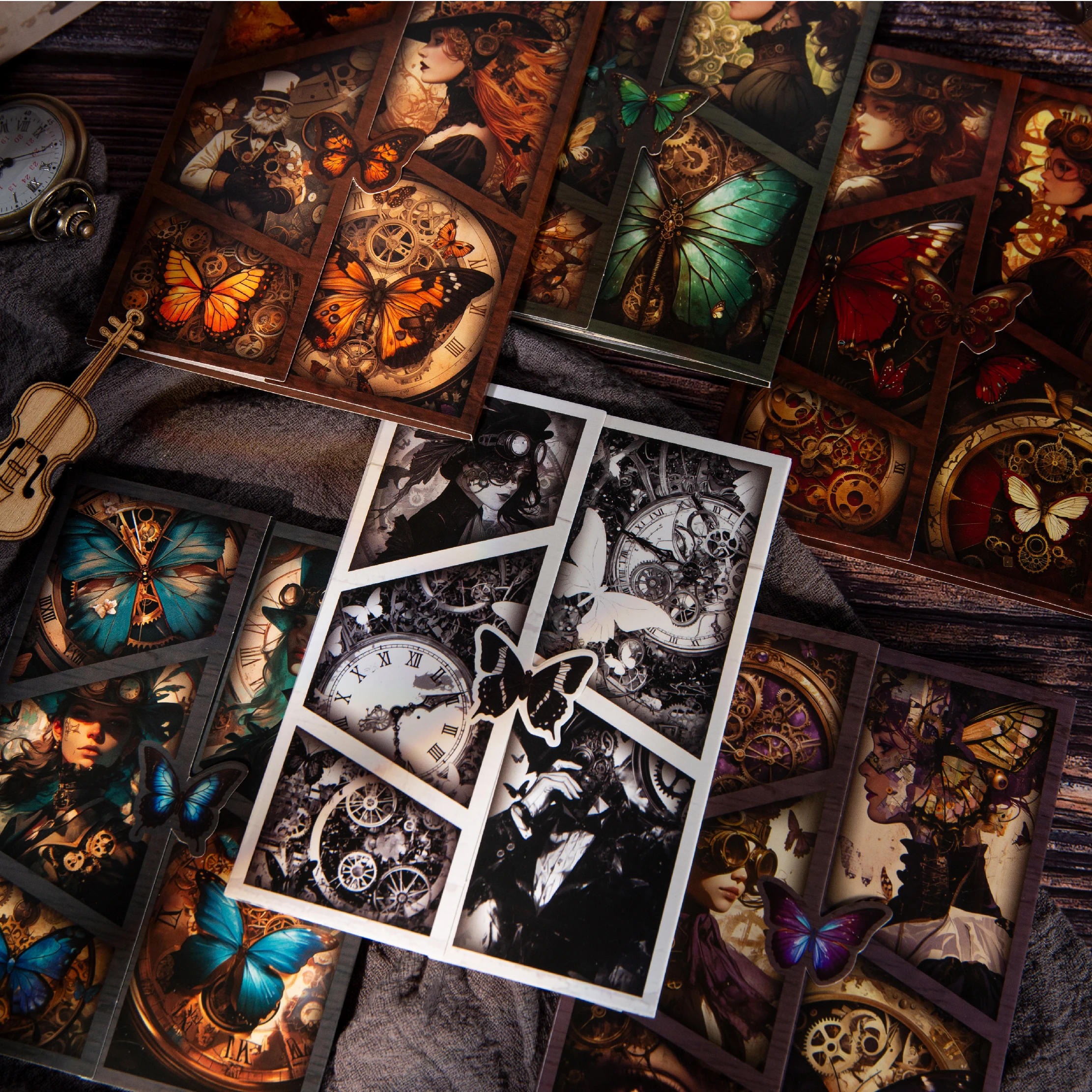 6 pacotes/lote série borboleta vapor bonito adorável retro decorativo bloco de notas