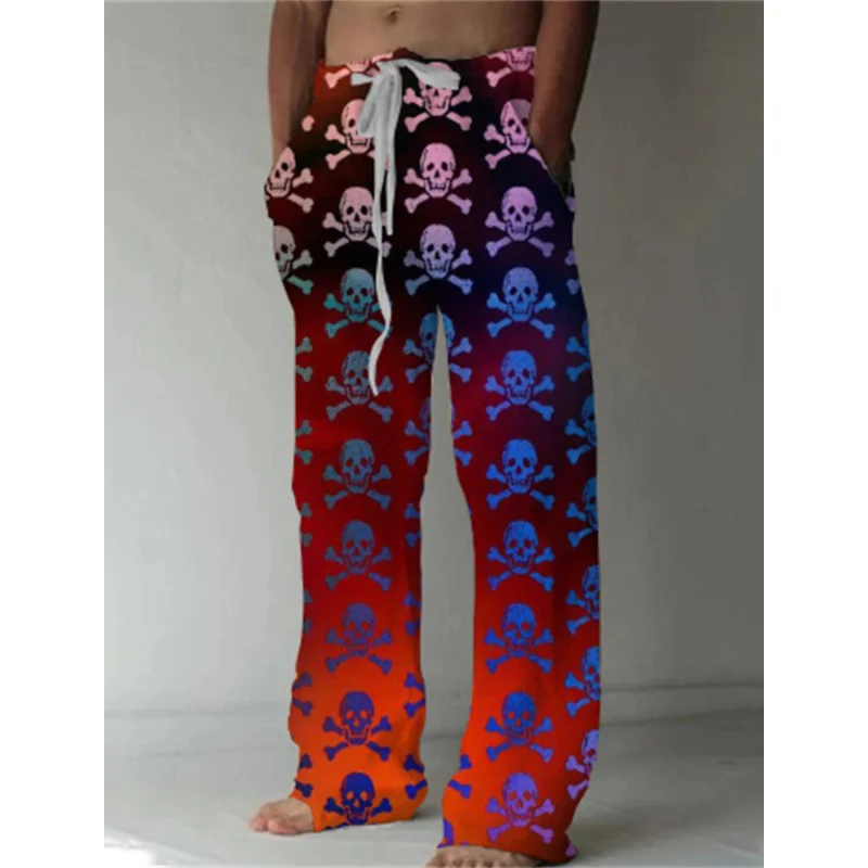 

Men's long pants color vortex 3D printing geometric comfort casual pretending Hawaiian summer pants beach pants