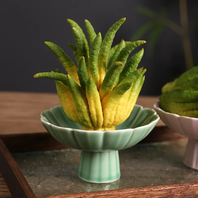 Chinese Minimalist Ceramic Tea Cake Stand - High-Footed Snack & Pastry Server for Fruit Display and Chayote Arrangement