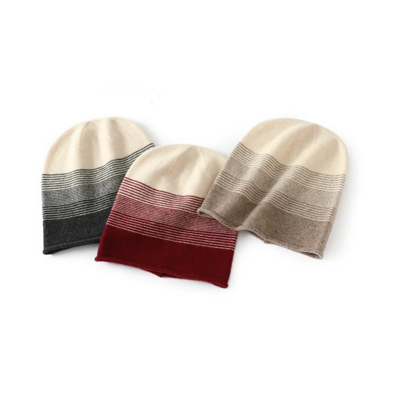 100% Merino Fine Wool Slouchy Beanie Soft Fashionable Rolled Edge Warm Knit Unisex Autumn Winter Casual Daily Wear