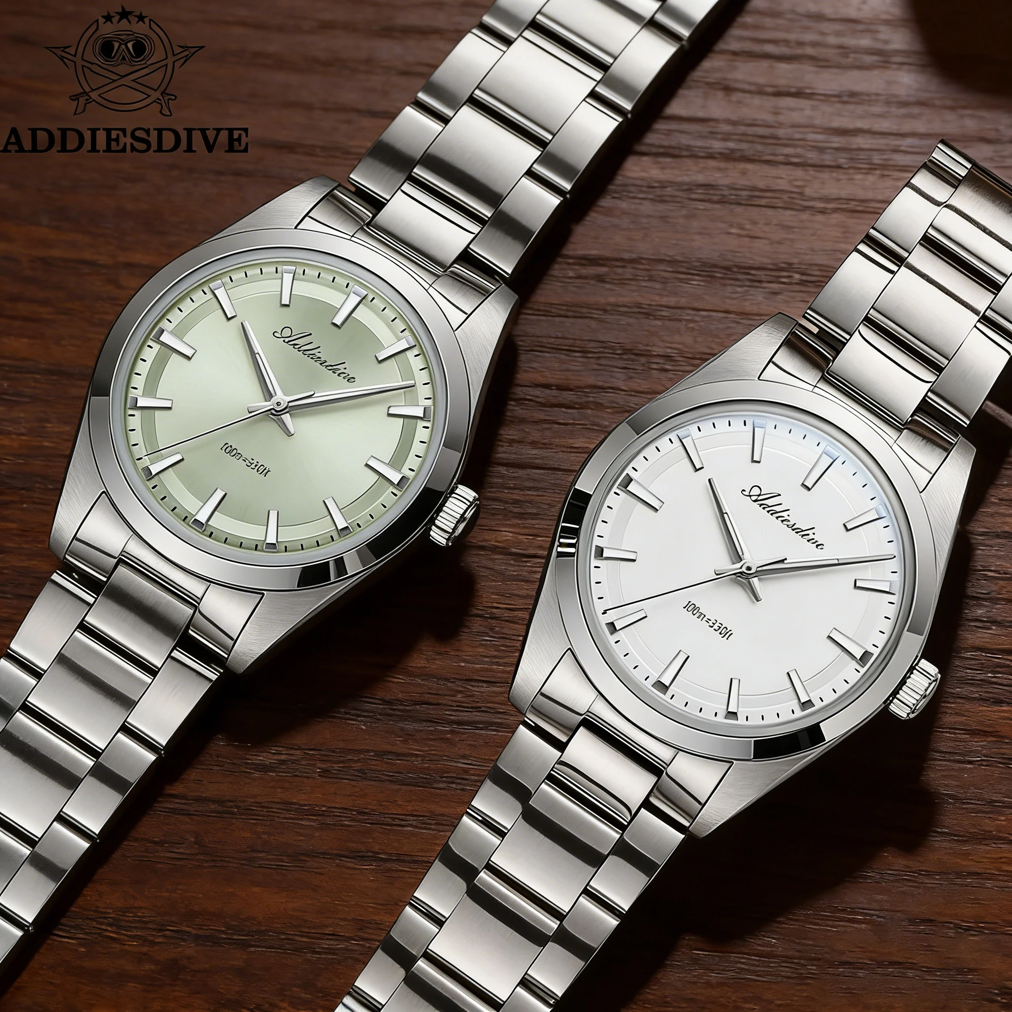ADDIESDIVE AD2066 Luxury Women's Watch 36mm Bubble Mirror Glass 316L Stainless Steel BGW9 Luminous Quartz Watches for Ladies
