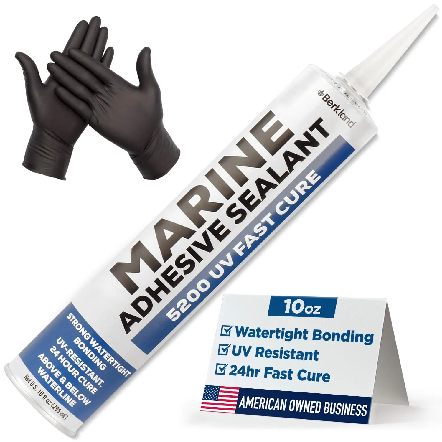 

10 oz Marine Adhesive Sealant 5200 Fast Cure White - Permanent Watertight Bond - UV Resistant - Above & Below Waterline