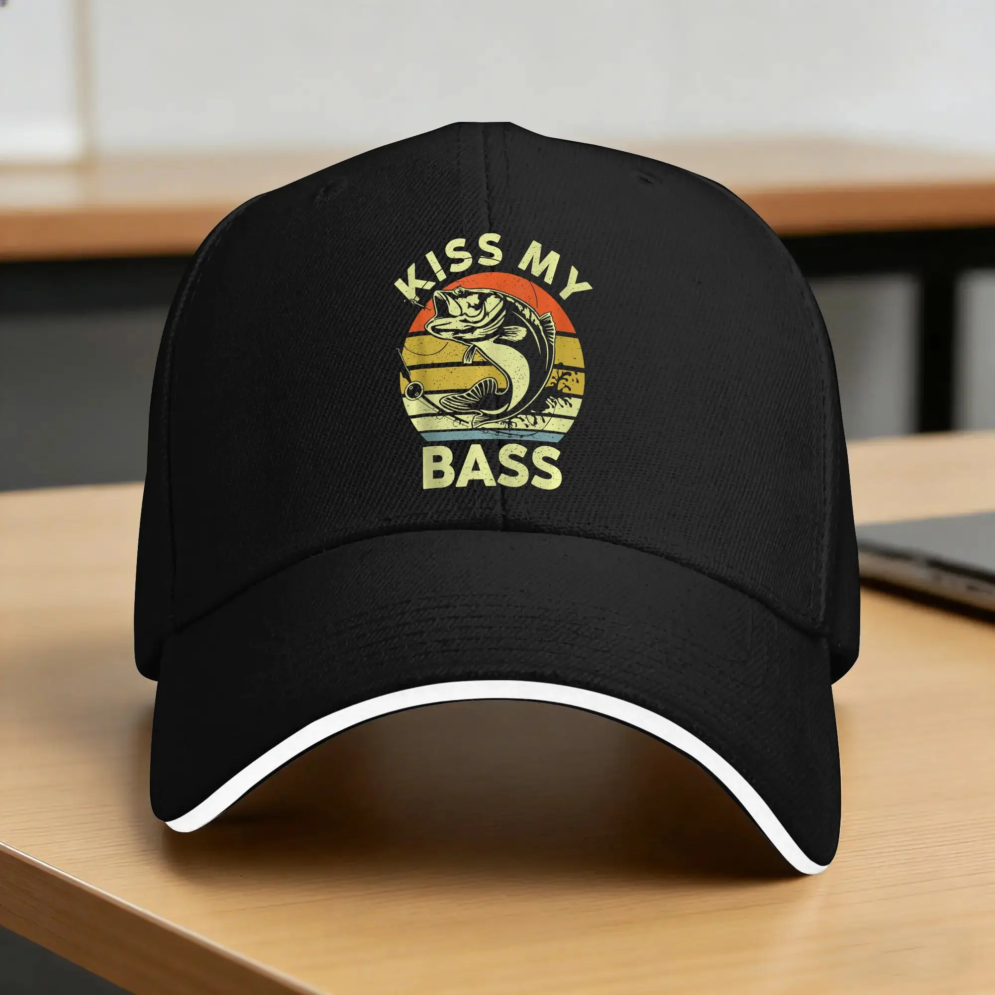 Kiss My Bass Casual Baseball Cap  Hunting Camping Trucker Hat Summer Wholesale Female Male Streetwear Baseball Caps