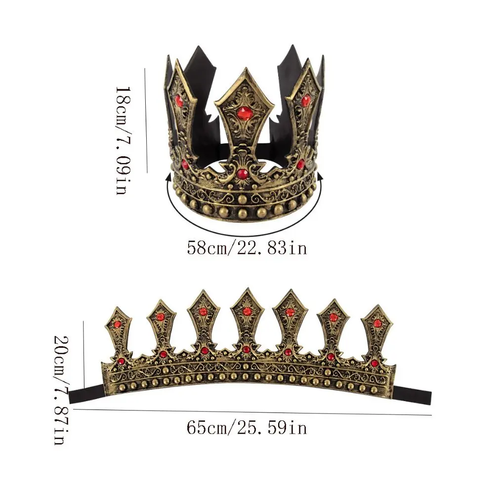 رائعة الملك تاج القرون الوسطى نمط الزركون المعادن الأمير تيارا الشعر هوب بار ميتزفه تاج هالوين زي اكسسوارات الزفاف