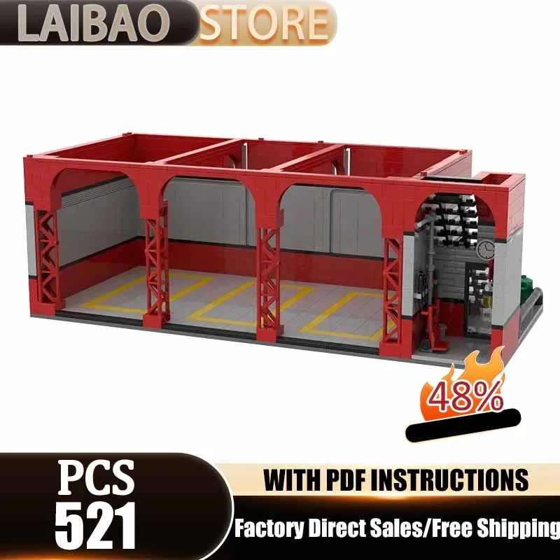 

City Street View Model Moc Building Bricks Vehicles Parking Lot Technology Modular Blocks Gifts Christmas Toys DIY Sets Assembly