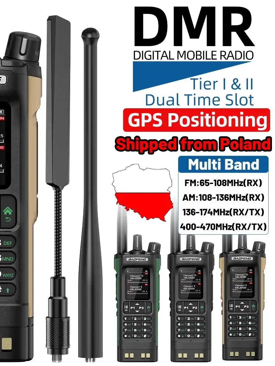 BAOFENG DM32 Radio DMR Cyfrowe Walkie Talkie GPS Dual Mode Analogowe Dual Time Slot APRS Szyfrowanie AES256 Radio Amatorskie DM-32UV — 2