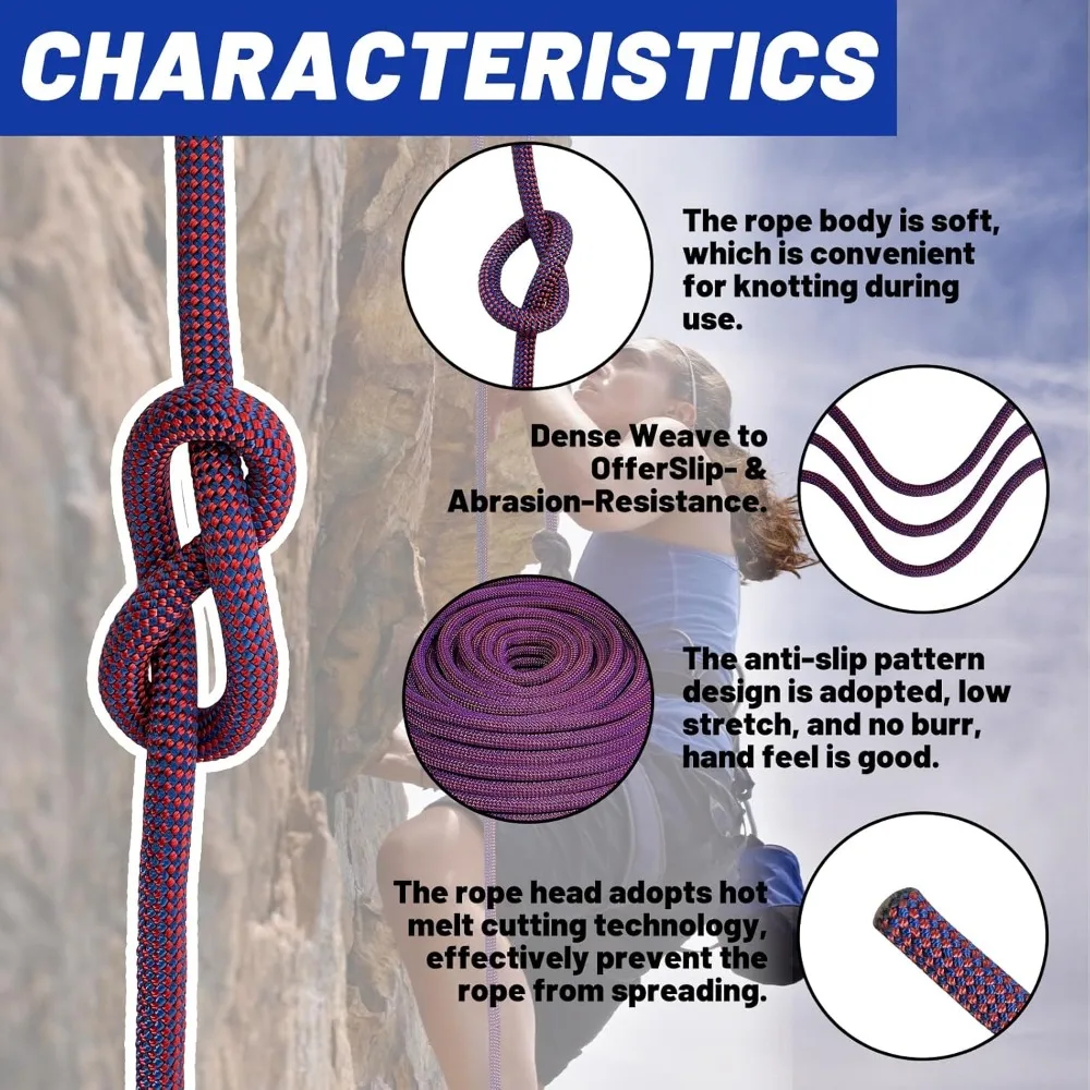 CQ3/7インチ x 150フィート アーボリストロープ - 高耐久性、耐候性ポリエステル、木登りやボート係留に最適 (3/7x150フィート)