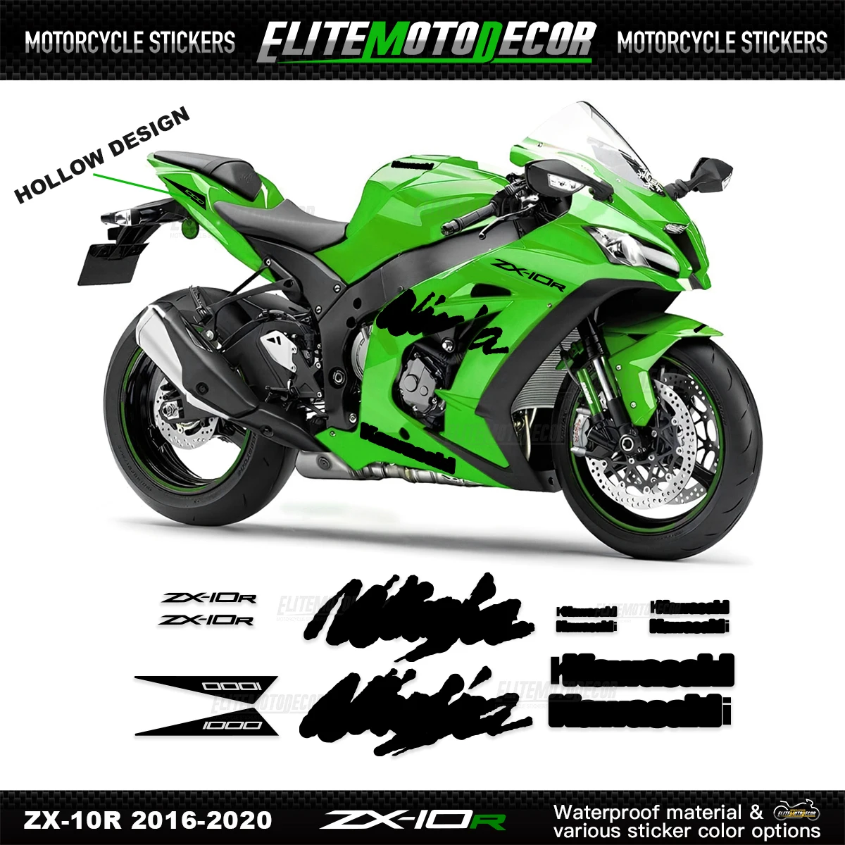 

motorcycle full fairing sticker Ninja logo sticker 2016-2020 moto Sticker Decalfor Kawasaki ZX-10R ZX10R Ninja10R 2017-2019