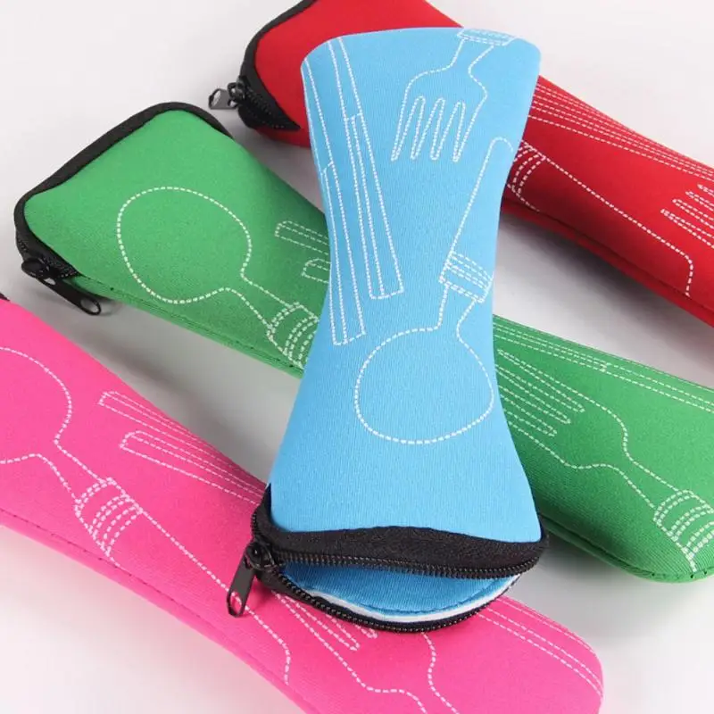 1PC Tragbare Besteck Tasche Besteck Tasche Besteck Tasche Reise Verpackung Lagerung Box Besteck Picknick Gabel Löffel Tasche – Detail 17