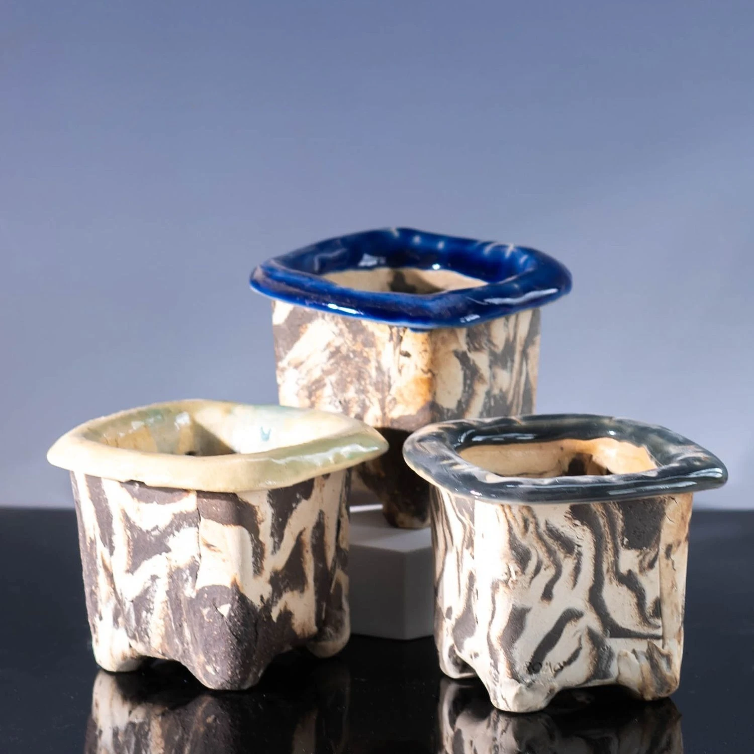 【 Lava Mocha 】 Twisted tire gradient Jingdezhen ceramic flowerpot Nordic wind hot plant succulent potted plant cute flower pot