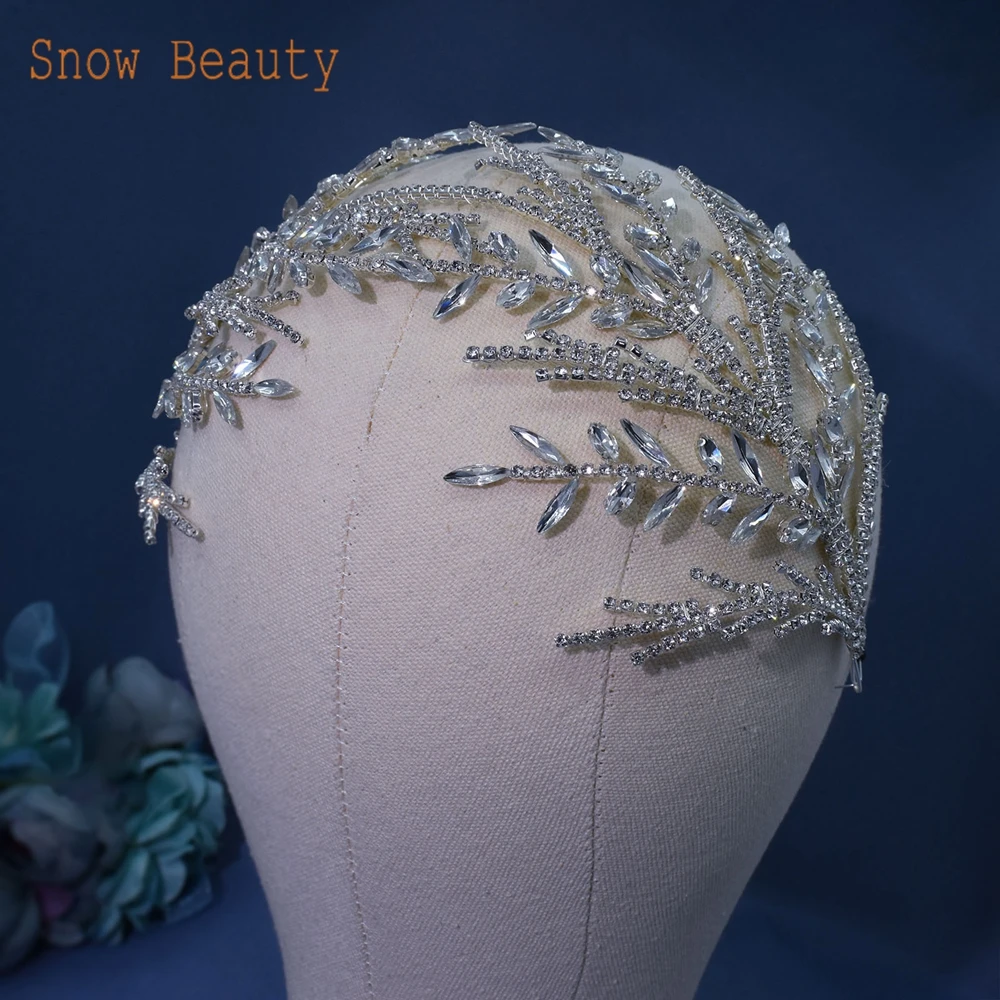 

DZ058 Silver Bride Crowns Rhinestones Wedding Headpiece Woman Hair Accessories for Party Handmade Pageant Hair Ornaments